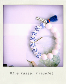 blue tassel bracelet 주문폭주