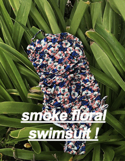 smoke floral swimsuit 