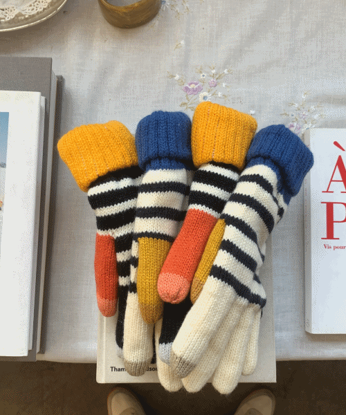 ( 무료배송 )  wiggle stripe gloves