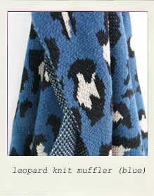 leopard knit muffler (블루) 