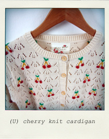 (U) 주문 ▲cherry knit cardigan 