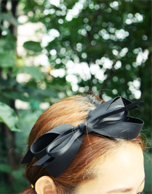 unique ribbon hairband ( 네이비 / 블랙 )